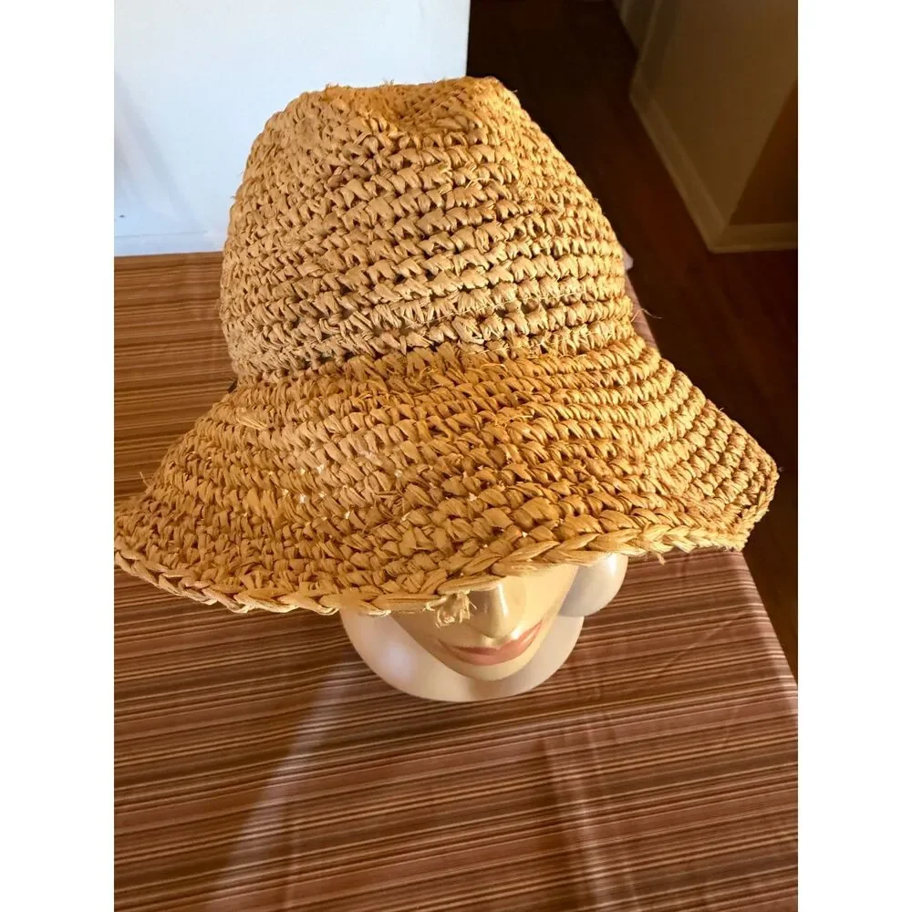 Girls Todder 2-4 Sand Diego Hat Company Straw Hat Neck Strap